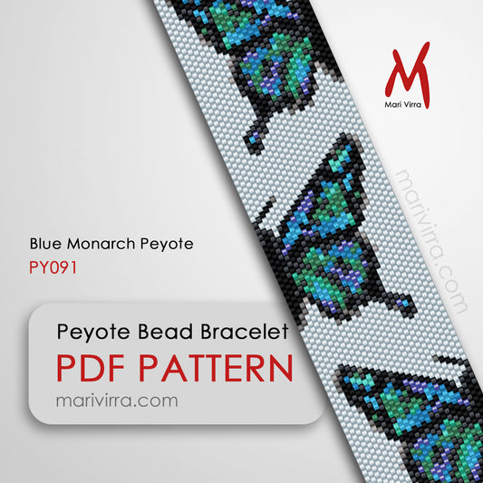 Blue Monarch Peyote Digital Bead Pattern
