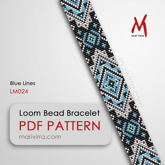 Blue Lines Loom Digital Bead Pattern