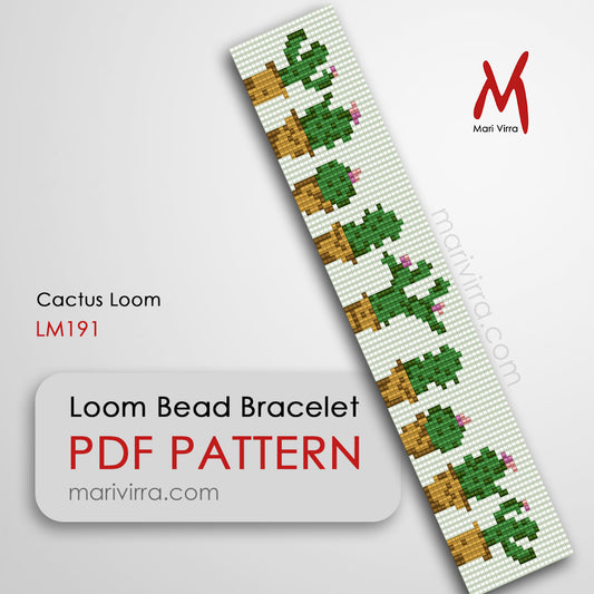 Cactus Loom Bracelet Loom Digital Bead Pattern