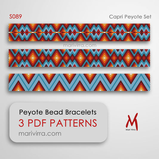 Capri Peyote Set of Three Peyote Digital Bead Patterns