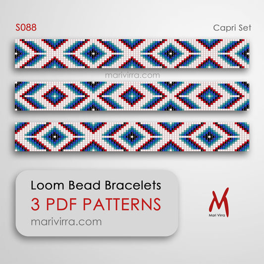 Capri Set of Four Loom Digital Bead Patterns