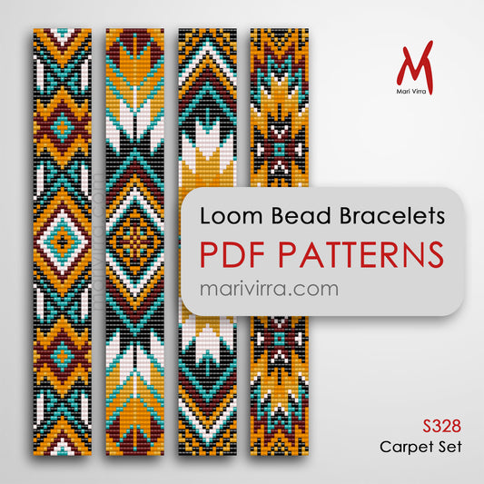 Carpet Set of Four Loom Digital Bead Patterns