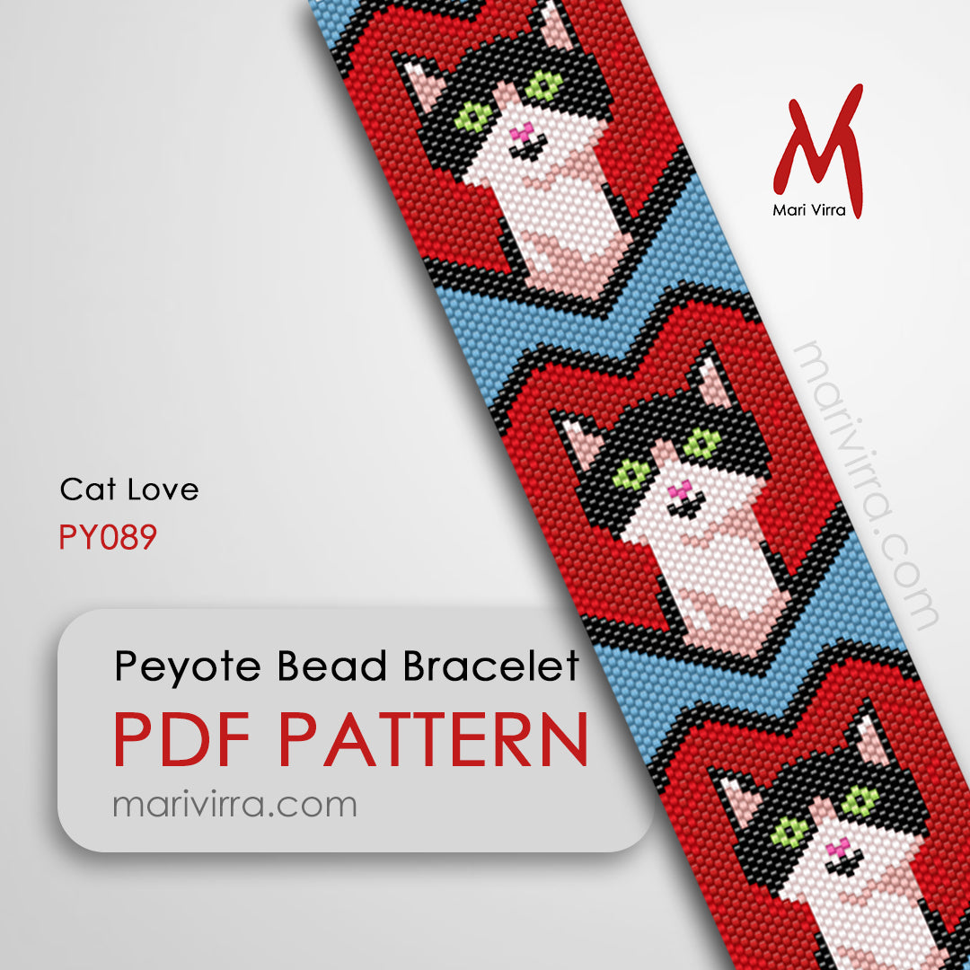 Cat Love Peyote Digital Bead Pattern