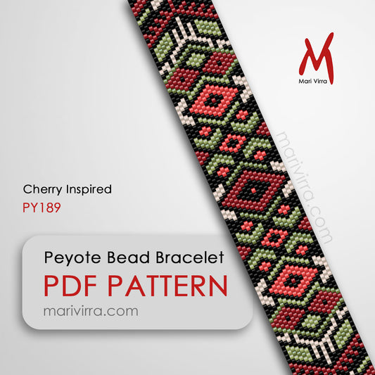 Cherry Inspired Peyote Digital Bead Pattern