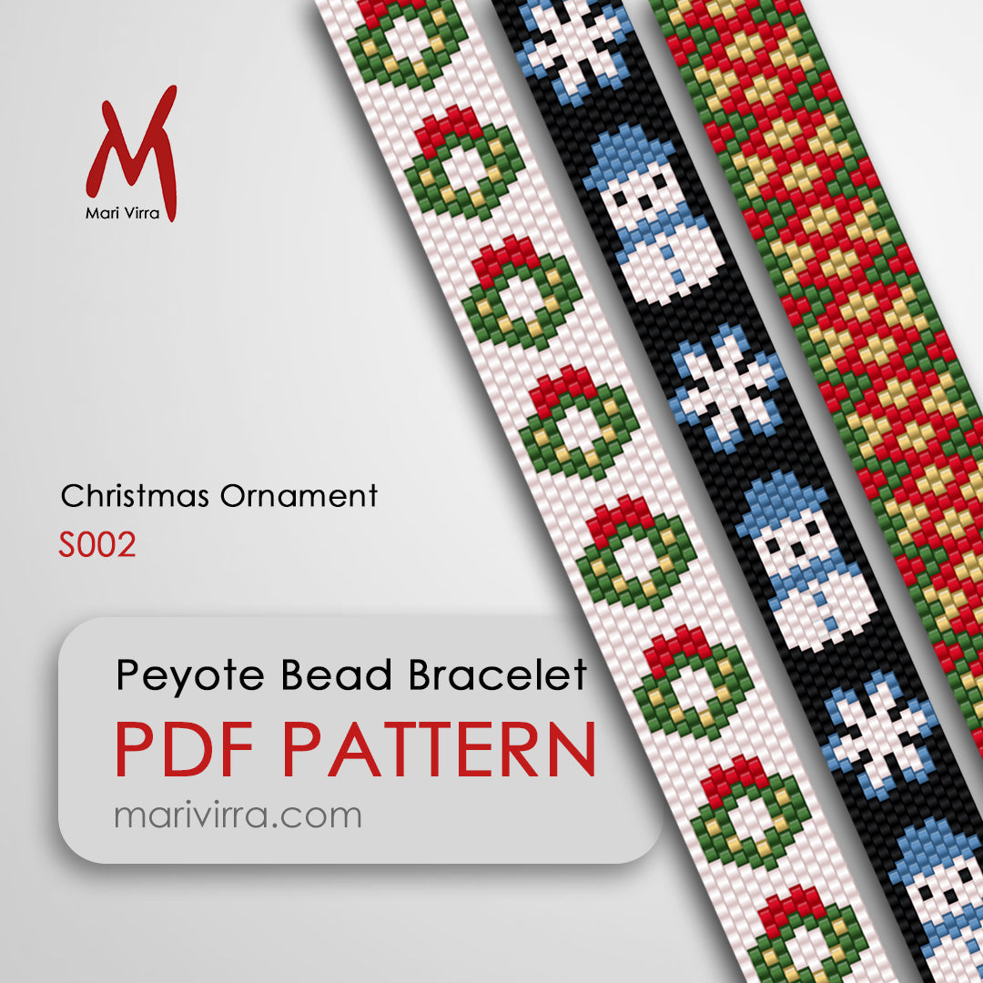 Christmas Ornament Set of Three Peyote Digital Bead Patterns