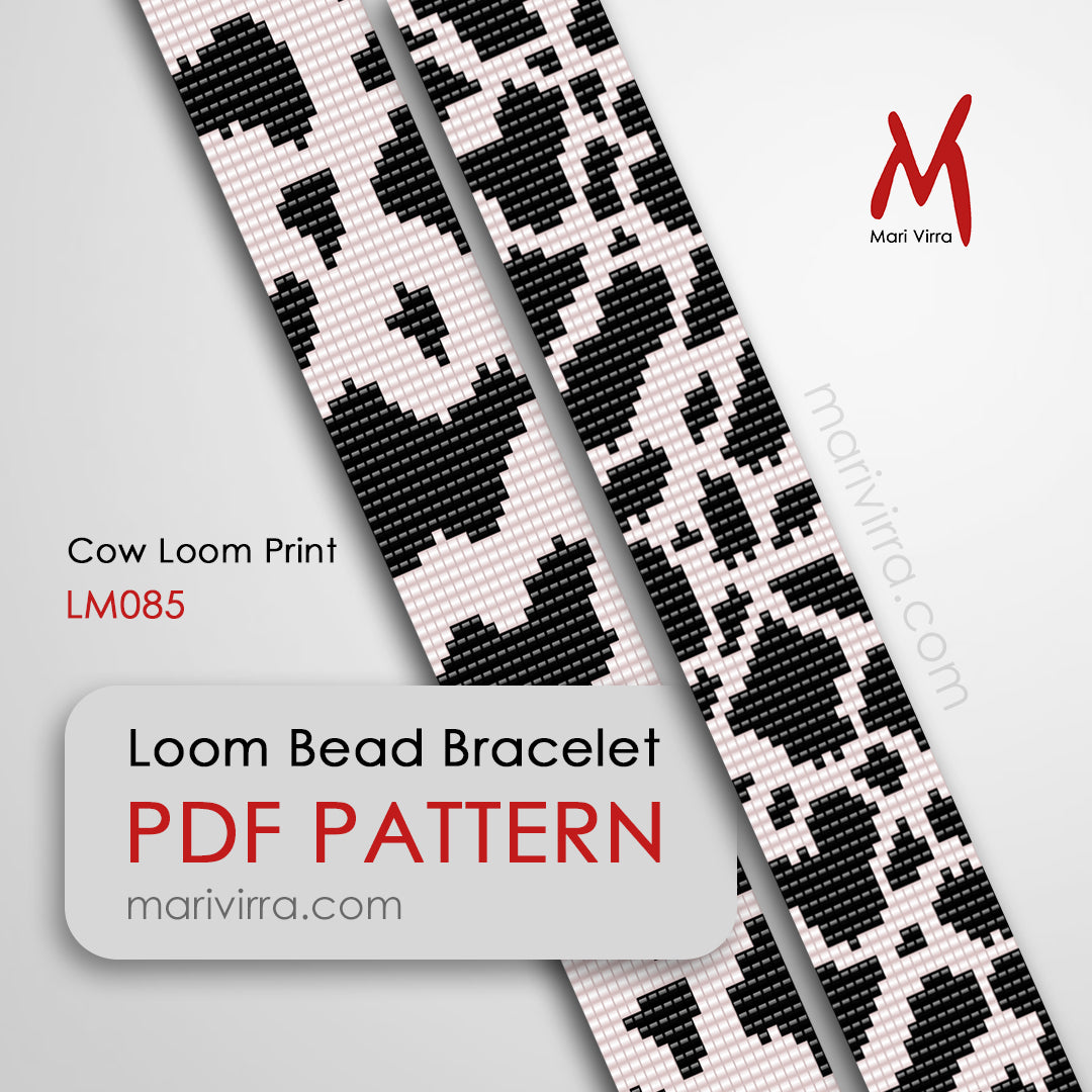 Cow Print Bracelet Loom Digital Bead Pattern