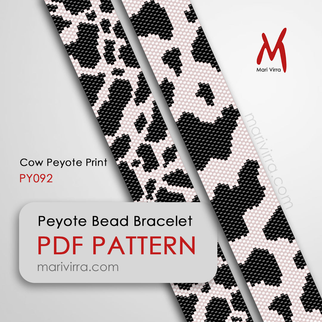 File Patter Info.pdf Cow Peyote Print Peyote Digital Bead Pattern – MariVirra