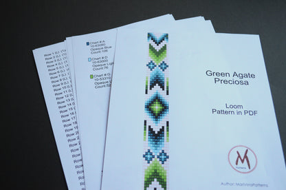 Green Bead Kit for creating 3 Loom Bracelets - Jewelry making SET
