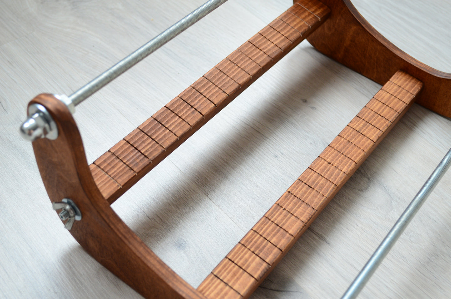 Dark Wooden Loom for LONG seed beadwork weaving