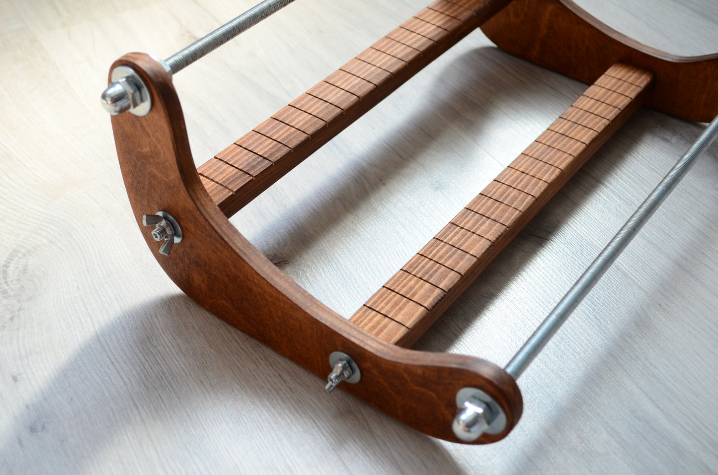 Dark Wooden Loom for LONG seed beadwork weaving