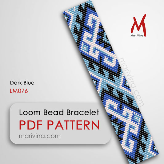Dark Blue Loom Digital Bead Pattern
