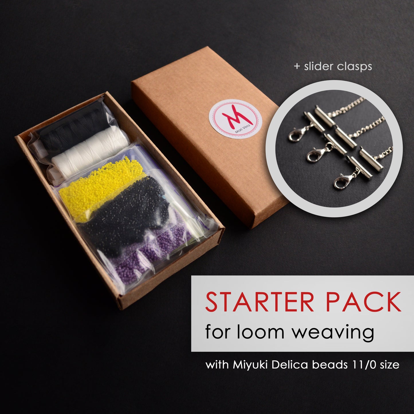 Miyuki Delica Starter Beading Pack Kit for creating Loom Bracelets with 11/0 beads size