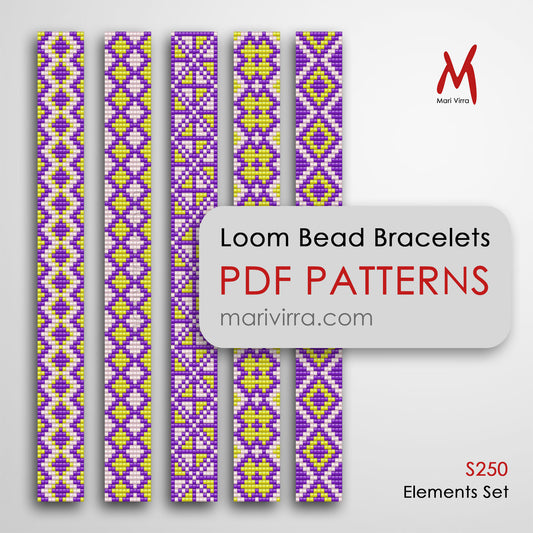 Elements Set of Five Loom Digital Bead Patterns