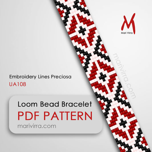 Embroidery Lines Loom Digital Bead Pattern