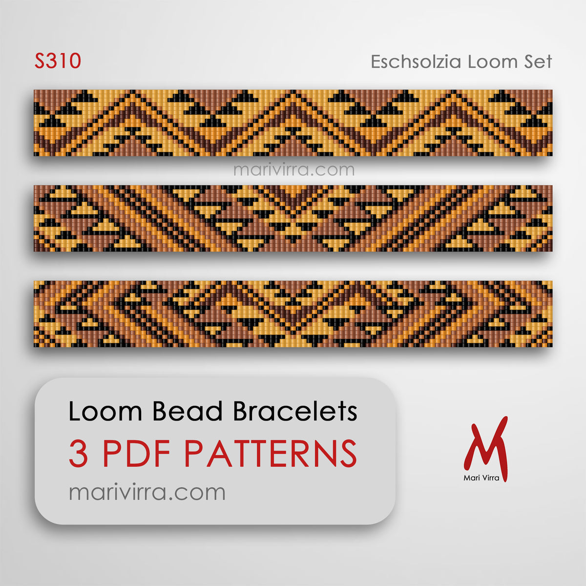 Eschsolzia Set of Three Loom Digital Bead Patterns