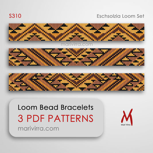 Eschsolzia Set of Three Loom Digital Bead Patterns