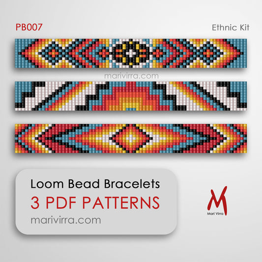 Ethnic Preciosa Set of Three Loom Digital Bead Patterns