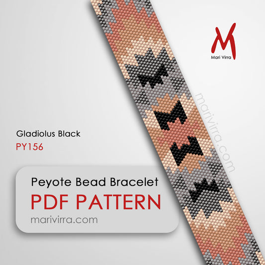 Gladiolus Black Peyote Digital Bead Pattern