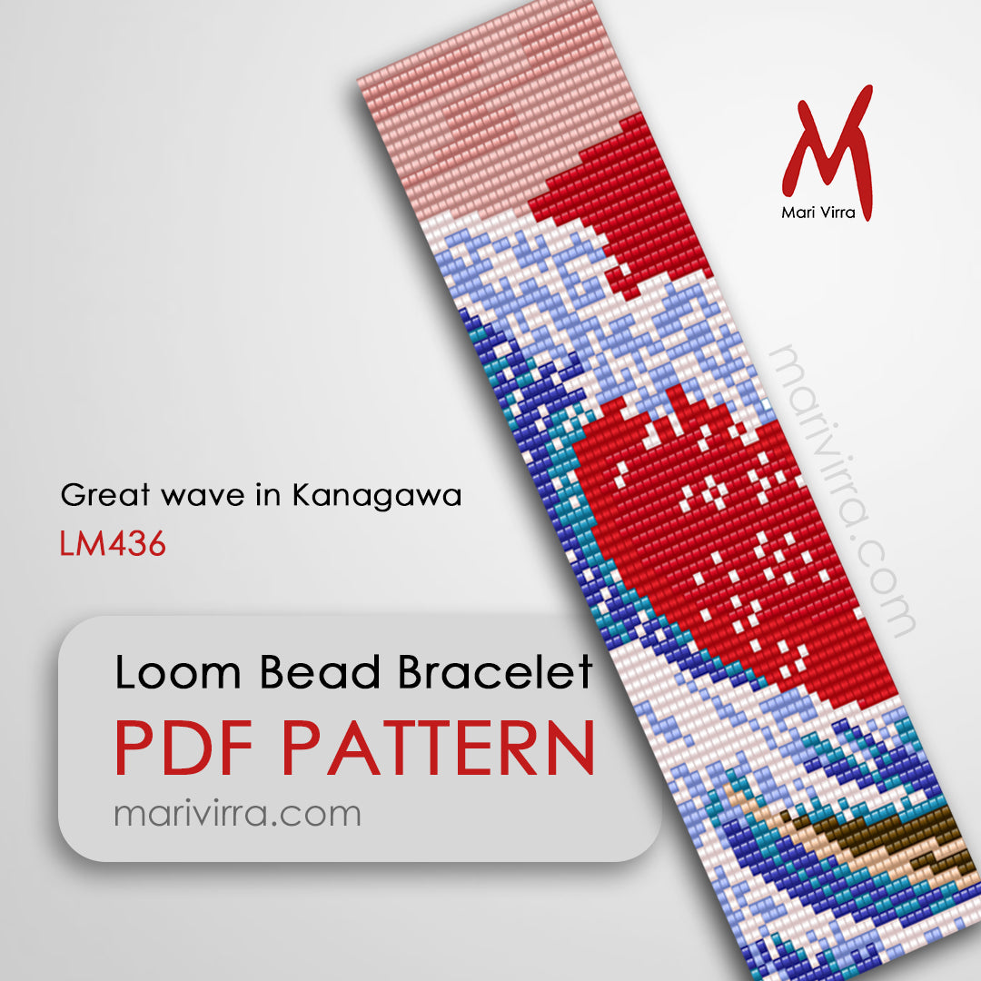 Great wave in Kanagawa Loom Digital Bead Pattern