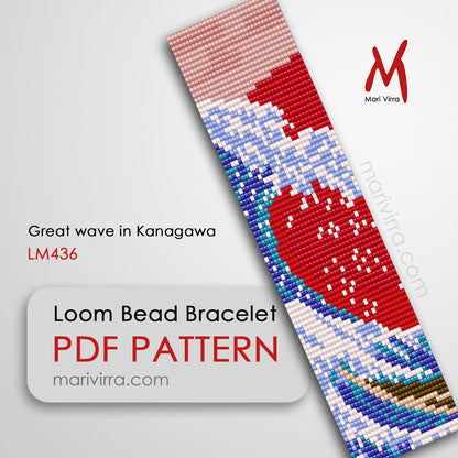 Great wave in Kanagawa Loom Digital Bead Pattern