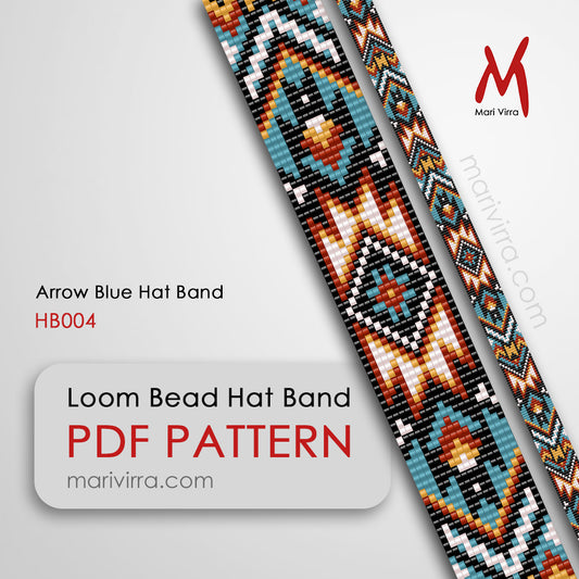 Arrow Blue Hat Band Loom Digital Bead Pattern