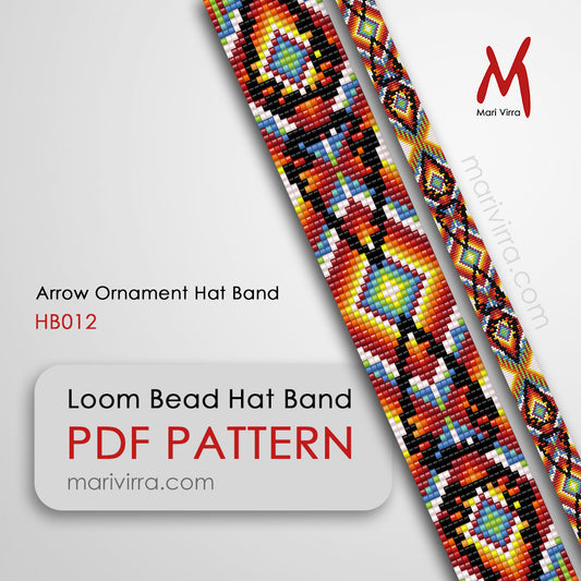 Arrow Ornament Hat Band Loom Digital Bead Pattern
