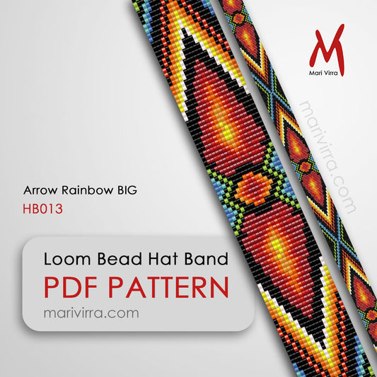 Arrow Rainbow Hat Band Loom Digital Bead Pattern