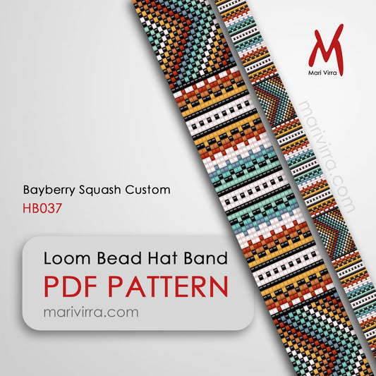 Bayberry Squash Hat Band Loom Digital Bead Pattern