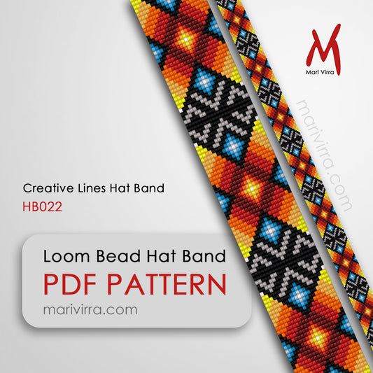 Creative Lines Hat Band Loom Digital Bead Pattern
