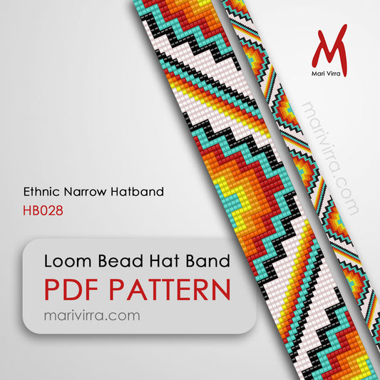 Ethnic Narrow Hat Band Loom Digital Bead Pattern