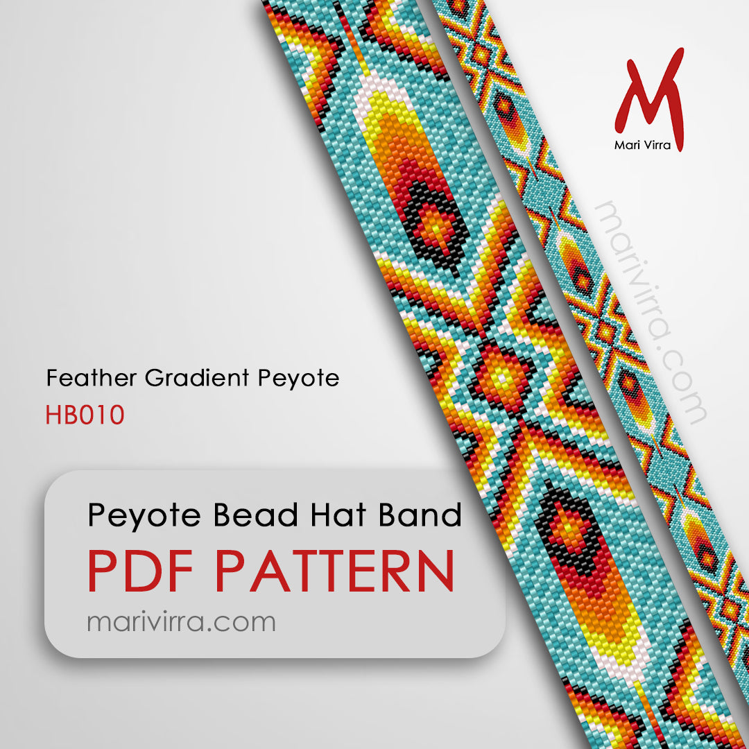 Gradient Beadwork Design Feather Gradient Hat Band Peyote Digital Bead Pattern – MariVirra