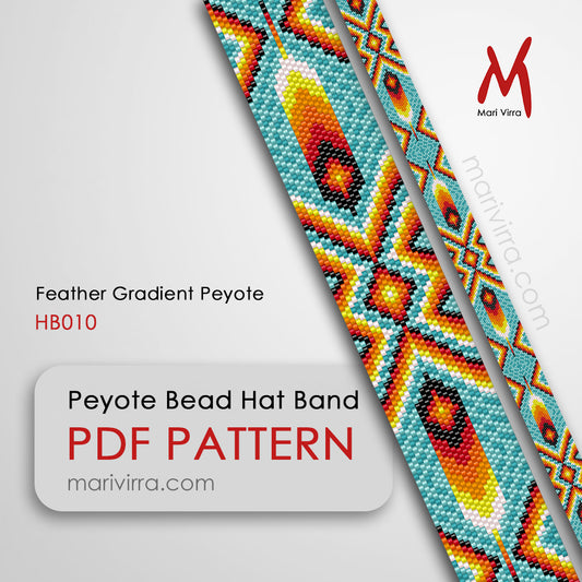 Feather Gradient Hat Band Peyote Digital Bead Pattern