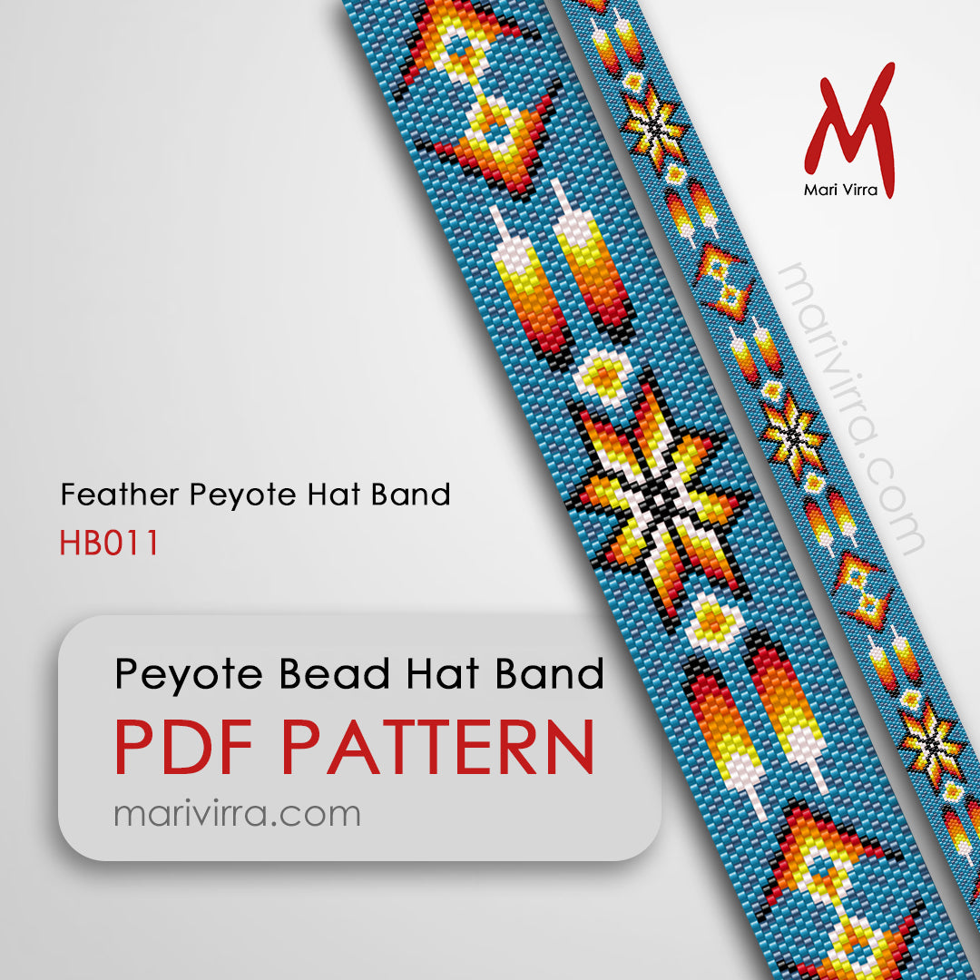 File Patter Info.pdf Feather Hat Band Peyote Digital Bead Pattern – MariVirra