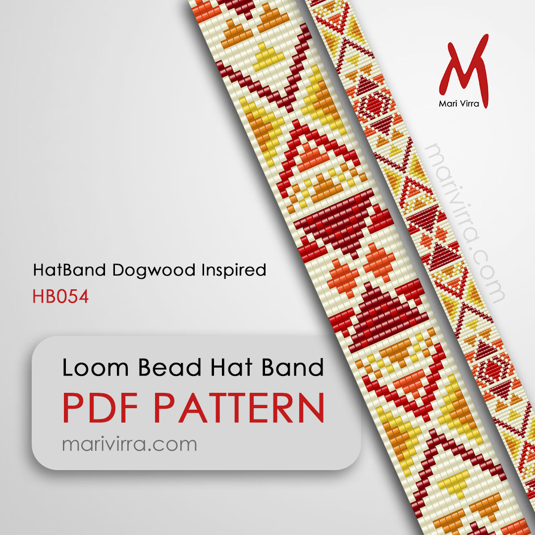 Dogwood Inspired Hat Band Loom Digital Bead Pattern