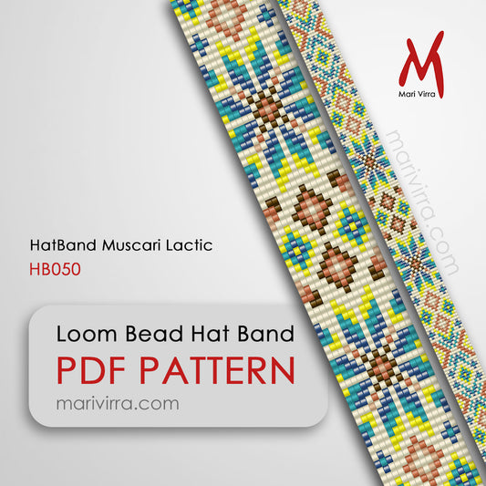 Muscari Lactic Hat Band Loom Digital Bead Pattern