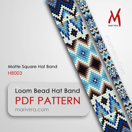 Matte Square Hat Band Loom Digital Bead Pattern
