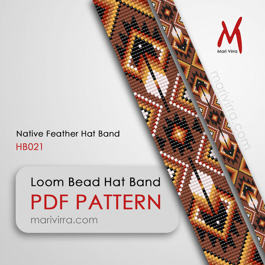 Native Feather Hat Band Loom Digital Bead Pattern