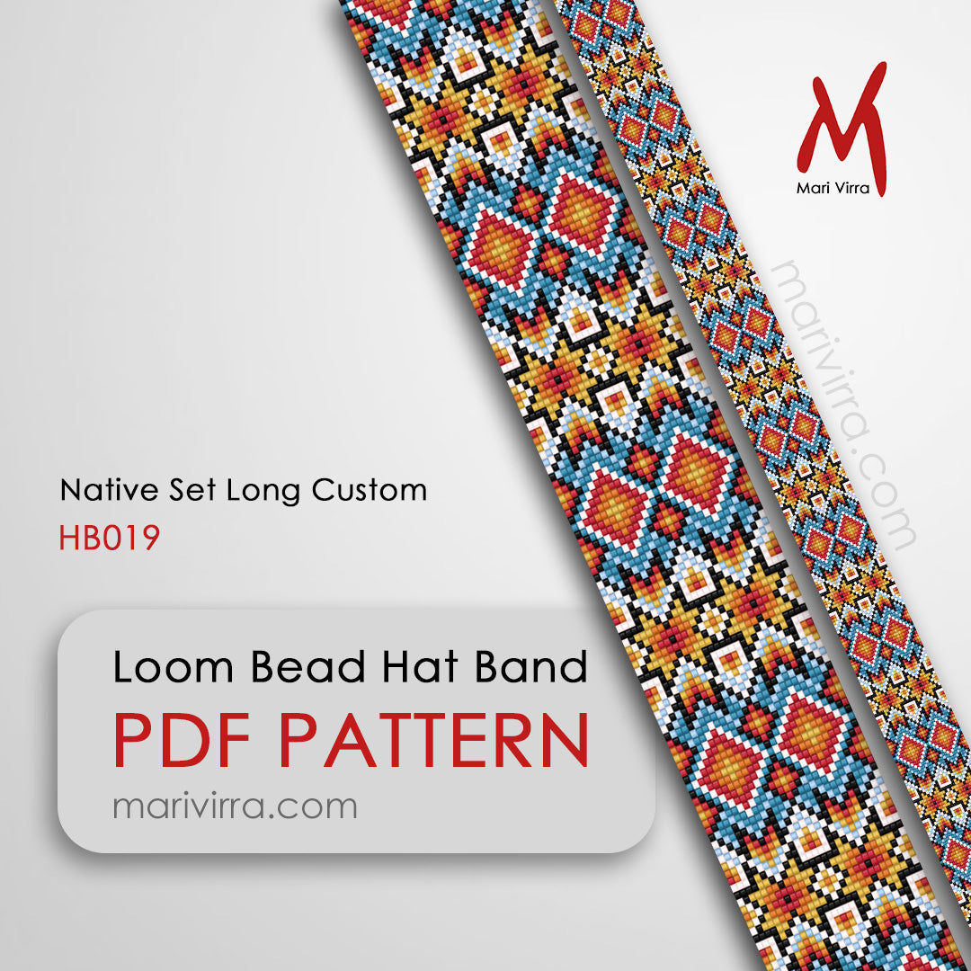 Native Set Long Custom Hat Band Loom Digital Bead Pattern