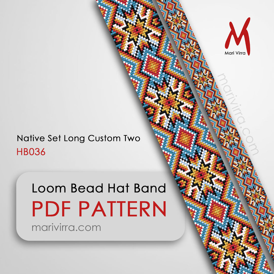 Native Set Long Custom Two Hat Band Loom Digital Bead Pattern