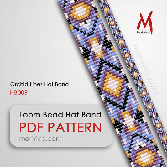 Orchid Lines Hat Band Loom Digital Bead Pattern