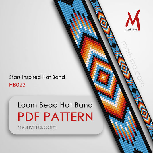 Stars Inspired Hat Band Loom Digital Bead Pattern