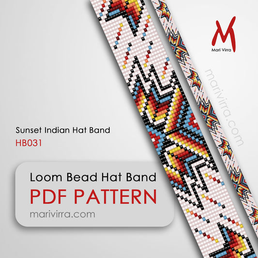Sunset Indian Hat Band Loom Digital Bead Pattern