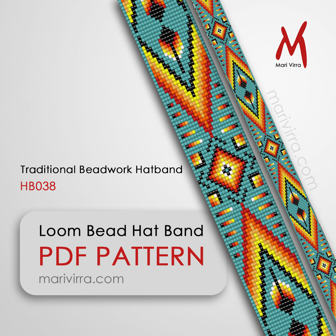 Traditional Beadwork Hat Band Loom Digital Bead Pattern