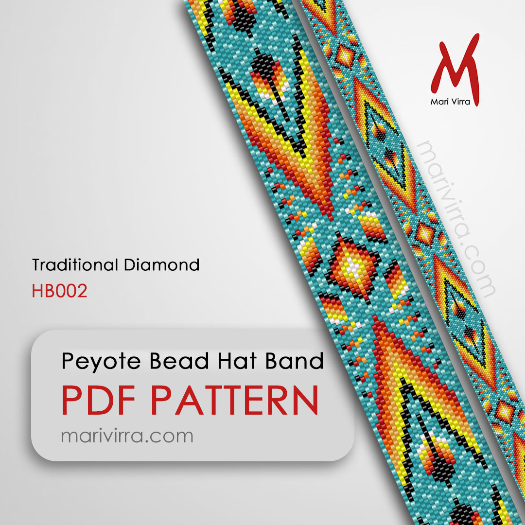 Traditional Diamond Hat Band Peyote Digital Bead Pattern