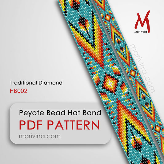 Traditional Diamond Hat Band Peyote Digital Bead Pattern
