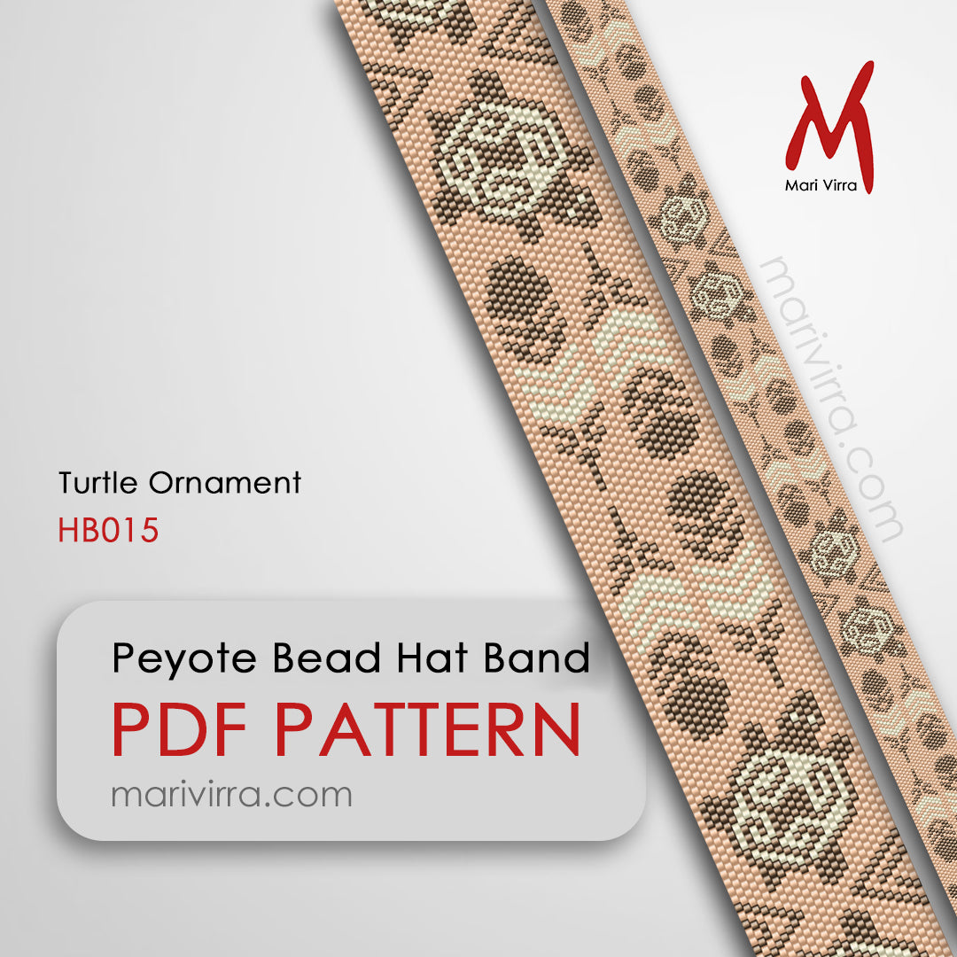 Turtle Ornament Hat Band Peyote Digital Bead Pattern