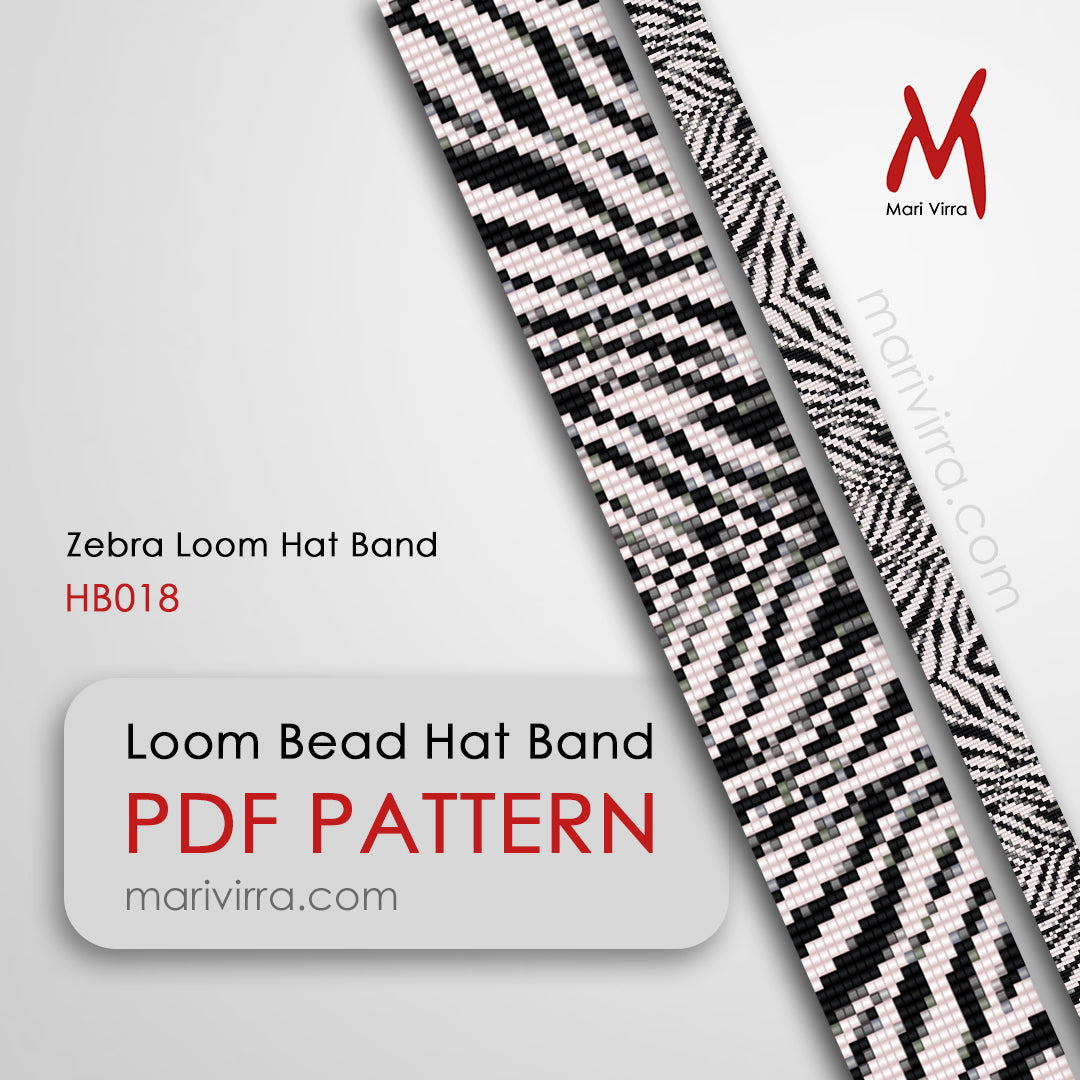 Zebra Loom Hat Band Loom Digital Bead Pattern
