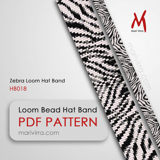 Zebra Loom Hat Band Loom Digital Bead Pattern