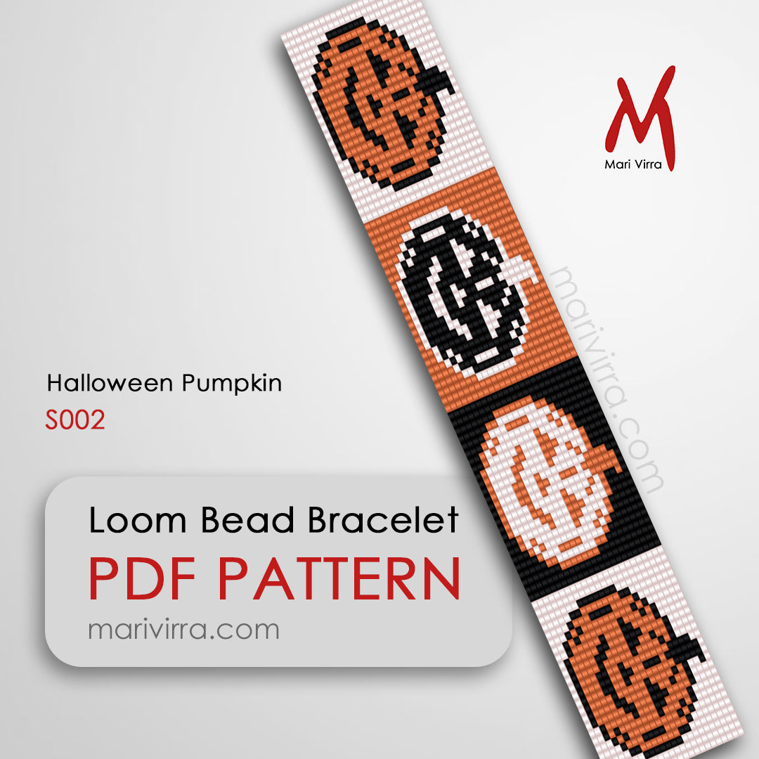 Halloween Pumpkin Loom Digital Bead Pattern