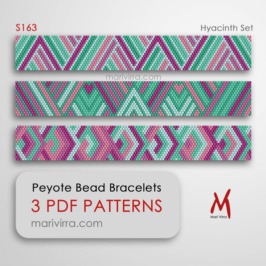 Hyacinth Set of Three Peyote Digital Bead Patterns